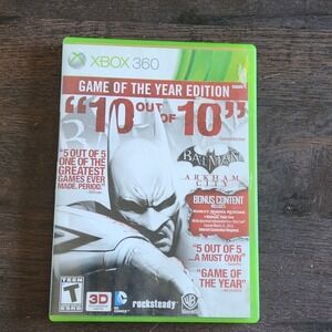 Batman Arkham City Game of the Year Edition Xbox 360‎ Complete 2 Disc Set